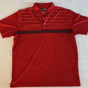 Callaway Red Polo Shirt with White Stripes